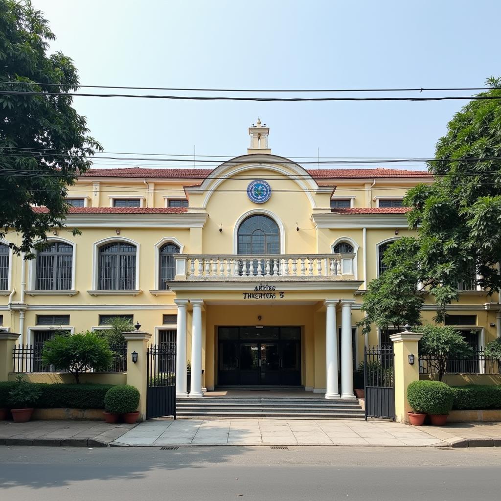 Cong chinh Truong THPT Nguyen Huu Canh tai dia chi 99 Thong Nhat, Dong Hoa, Di An, Binh Duong.